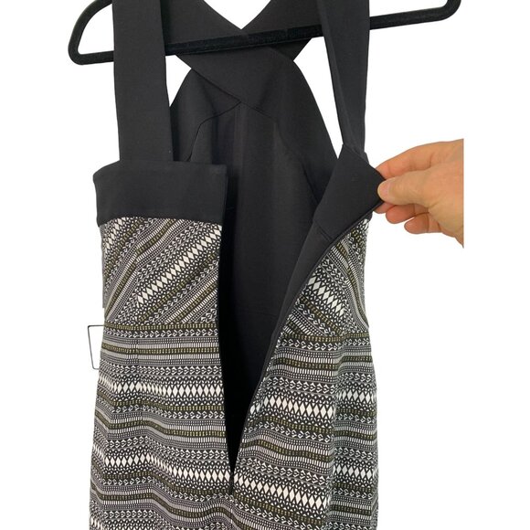 Laundry By Shelli Segal Womens Size 6 Black & White Metallic Halter Dress 7809 - Picture 9 of 15